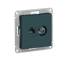 Розетка двойная компьютерная + телевизионная RJ45 Systeme Electric AtlasDesign кат.5E изумруд ATN000889