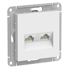 Розетка компьютерная двойная RJ45 Systeme Electric AtlasDesign 5e кат UTP белая ATN000185