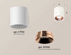 Комплект накладного светильника Ambrella light Techno Spot XS7722005 SWH/PPG белый песок/золото розовое полированное (C7722, N7035) 2