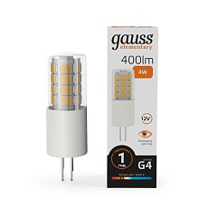Лампа светодиодная Gauss G4 4W 3000К прозрачная 10714 1