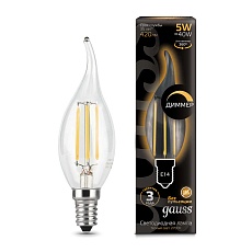 Лампа светодиодная Gauss E14 5W 2700K прозрачная 104801105 3