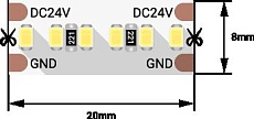 Светодиодная влагозащищенная лента DesignLed 20W/m 300LED/m 2216SMD теплый белый 5M 002840 1