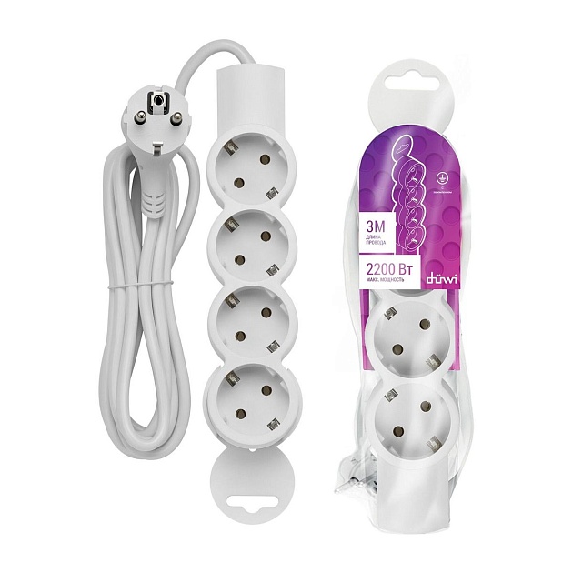 Удлинитель Duwi 4гн 3м с/з 32012 0 изображение 2 Удлинитель Duwi 4гн 3м с/з 32012 0 Фото № 2