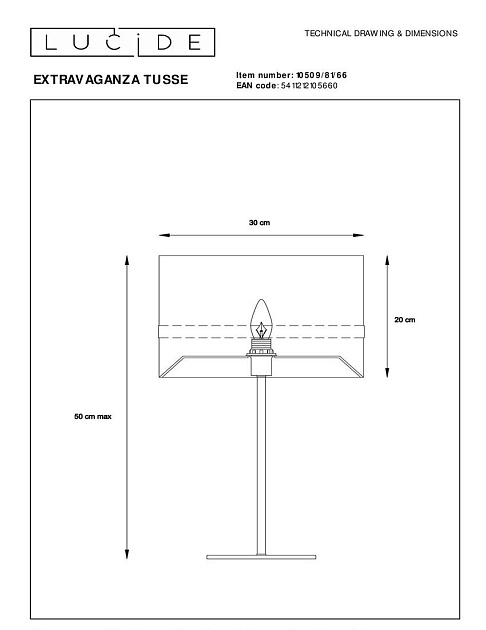 Настольная лампа Lucide Extravaganza Tusse 10509/81/66 изображение 2 Настольная лампа Lucide Extravaganza Tusse 10509/81/66 Фото № 2