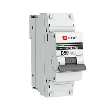 Автоматический выключатель 1P 50А (D) 10kA ВА 47-100 EKF PROxima mcb47100-1-50D-pro