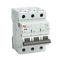 Выключатель автоматический AV-6 3P 10A (D) 6kA EKF AVERES mcb6-3-10D-av
