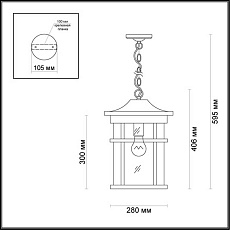 Уличный подвесной светильник Odeon Light Nature Virta 4044/1 4