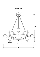 Подвесная люстра MyFar Robert MR2331-12P 1