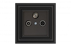 ТВ-розетка проходная TV/SAT/R Liregus Retro черный матовый 29-231 3