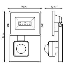 Прожектор светодиодный Gauss Elementary 10W 6500К 628511310 1