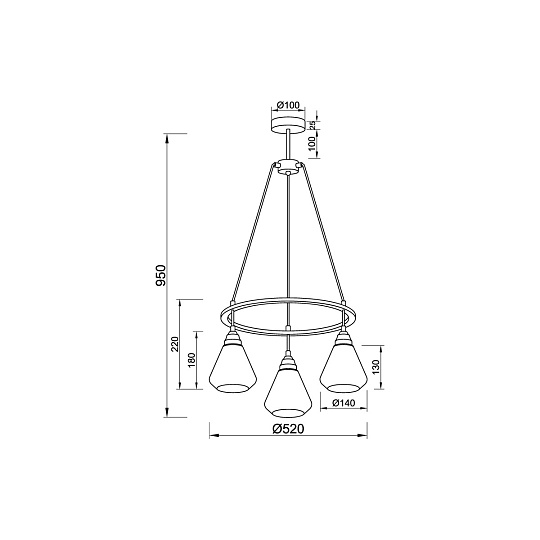 Подвесная люстра Vele Luce Norina VL5842P03 изображение 4 Подвесная люстра Vele Luce Norina VL5842P03 Фото № 4