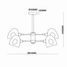 Потолочная люстра Rivoli Camila 4034-304 Б0044511 1