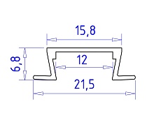 Встраиваемый профиль с рассеивателем Ambrella Illumination GP1001BK 1
