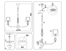 Подвесная люстра Ambrella Light High Light Ceramo Classic LH75061 1