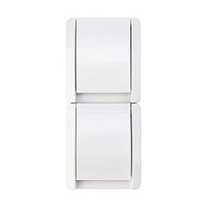 Блок вертикальный 2 розетки INDUSTRIAL IP54 с заземлением, о/у, белый KRANZ KR-78-0802 1