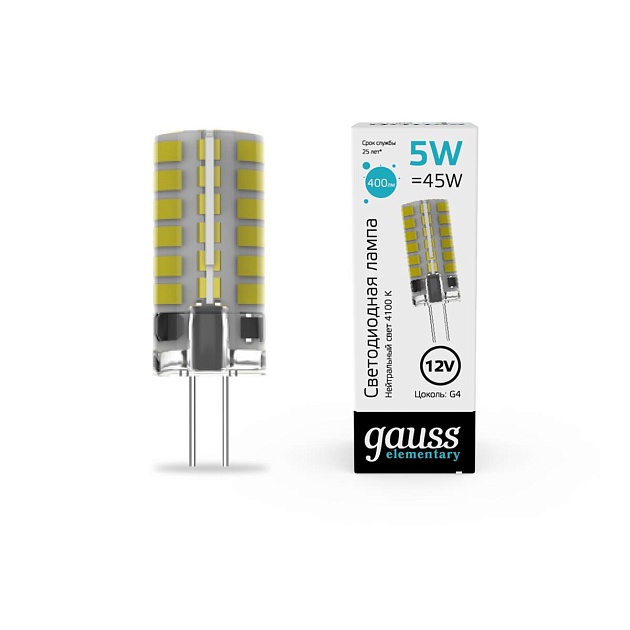 Лампа cветодиодная Gauss G4 5W 4100K прозрачная 18725 изображение 5 Лампа cветодиодная Gauss G4 5W 4100K прозрачная 18725 Фото № 5