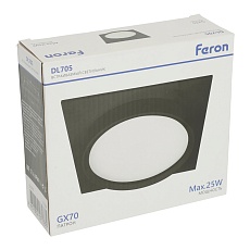 Светильник встраиваемый Feron DL705 потолочный GX70 черный квадрат IP44 51108 3