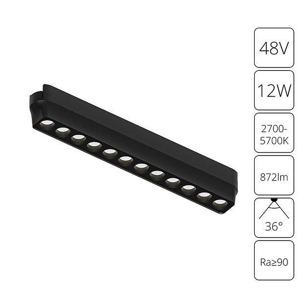 Трековый светодиодный светильник Arte Lamp Rapid A2954PL-1BK Фото № 1