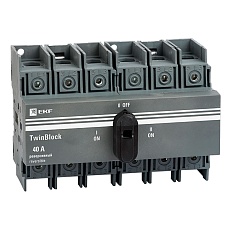 Рубильник 40A 3P реверсивный c рукояткой для прямой установки TwinBlock EKF tb-s-40-3p-rev