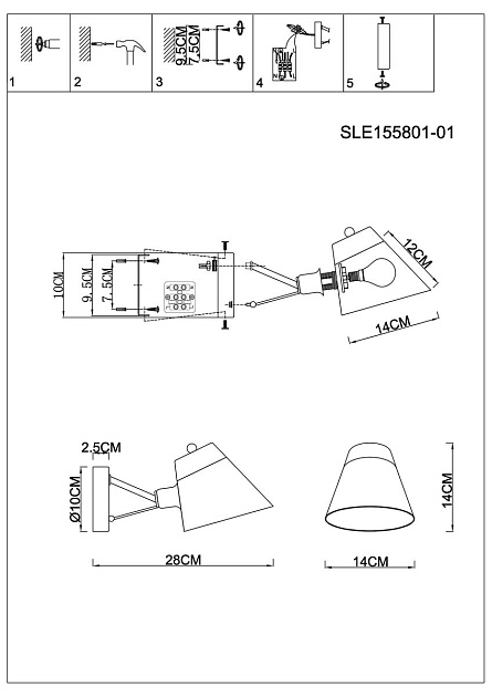 Бра Evoluce Vario SLE155801-01 изображение 3 Бра Evoluce Vario SLE155801-01 Фото № 3