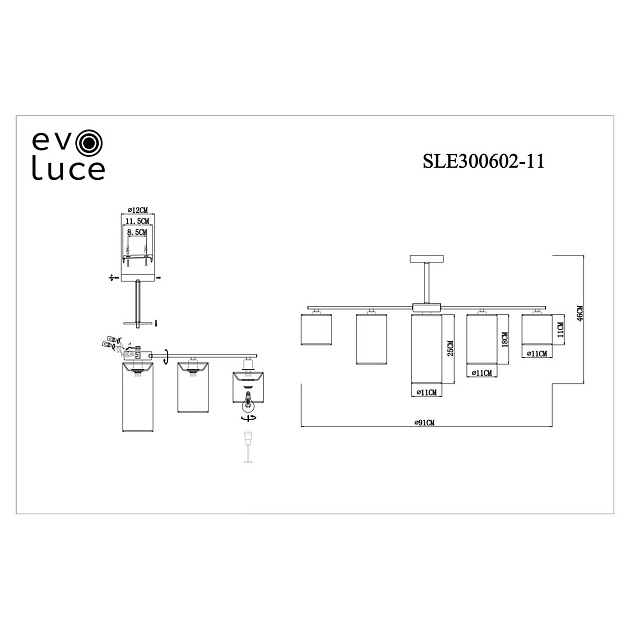 Потолочная люстра Evoluce Essenza SLE300602-11 изображение 2 Потолочная люстра Evoluce Essenza SLE300602-11 Фото № 2