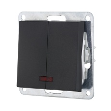 Выключатель LK Studio 2-кл., с индикаторами (схема 5L) 16 A, 250 B (черный бархат) LK80 841208-1 1