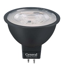 Лампа General GLDEN-MR16-7-230-GU5.3-6500 Черная Dif 60