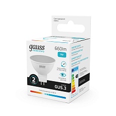 Лампа светодиодная Gauss GU5.3 9W 4100K матовая 13529 2
