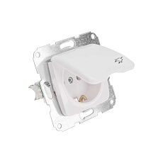 DEA Розетка 1-ая с/з с крышкой с/у 16А мех. Бел KRANZ KR-78-0213 1