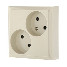 Розетка LK Studio двойная без з/к, со шторками (бежевый) LK60 863601-1 2