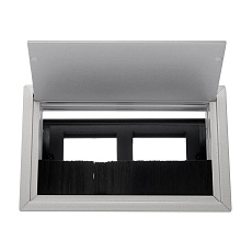 Люк настольный встраиваемый 2 модуля Ecoplast LUK с крышкой 70042 3