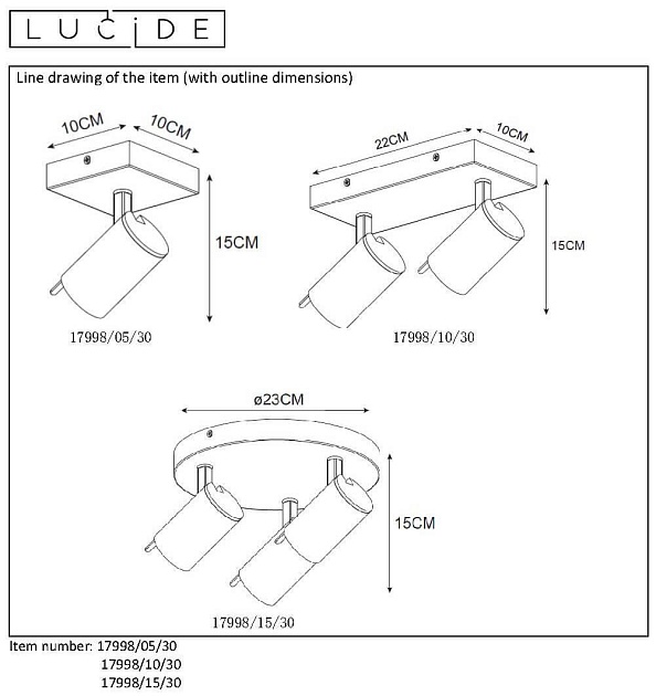 Спот Lucide Grony 17998/10/30 изображение 5 Спот Lucide Grony 17998/10/30 Фото № 5