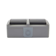 Блок горизонтальный 2 розетки (керамика) INDUSTRIAL IP54 с заземлением, о/у, серый KRANZ KR-78-0614 1