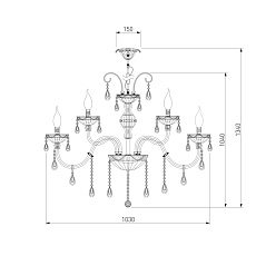 Подвесная люстра Bogates 124/10+5 Strotskis 1